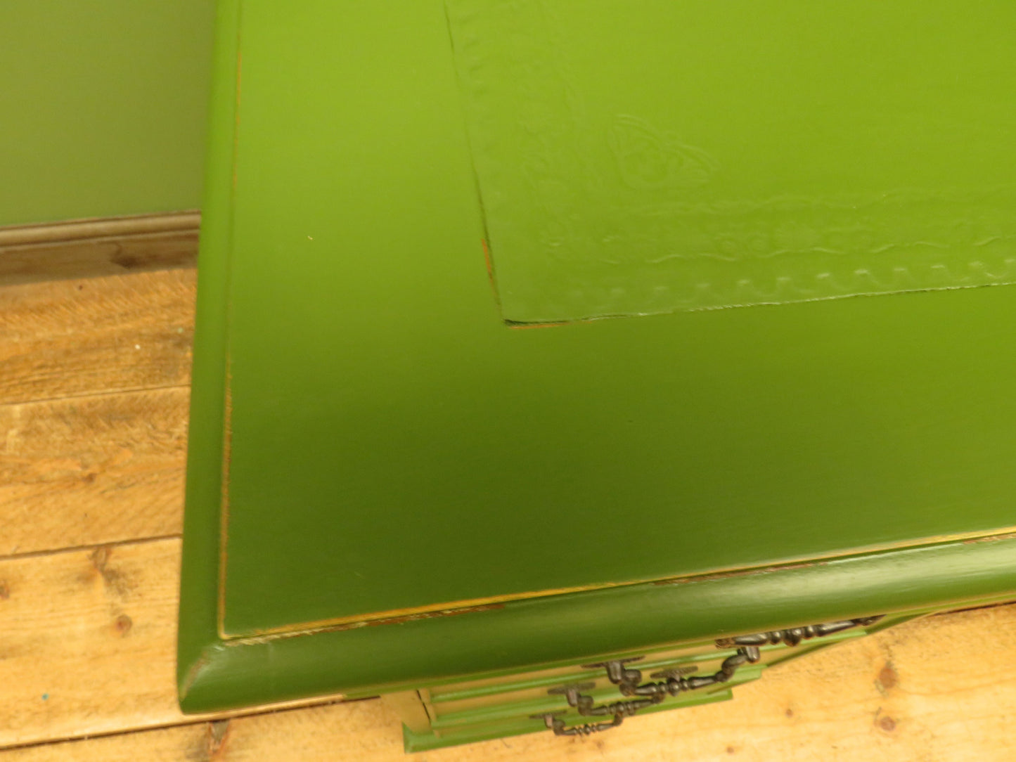 Green Pedestal Desk in three parts