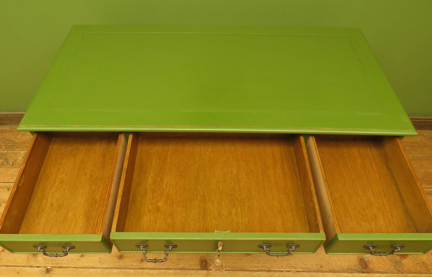Green Pedestal Desk in three parts