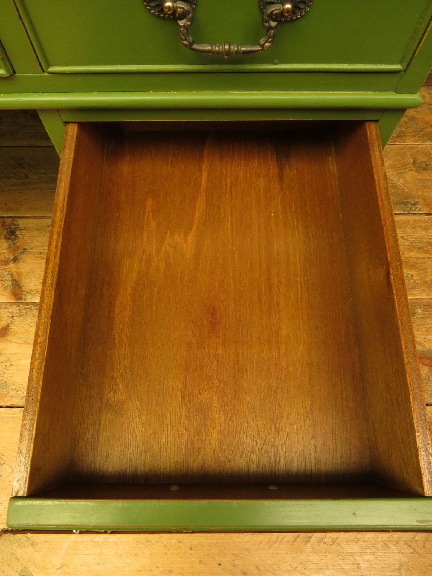 Green Pedestal Desk in three parts