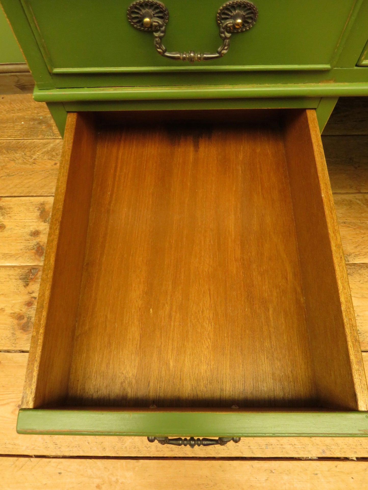 Green Pedestal Desk in three parts