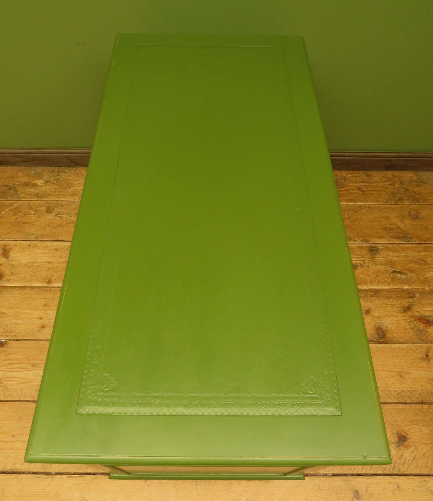 Green Pedestal Desk in three parts