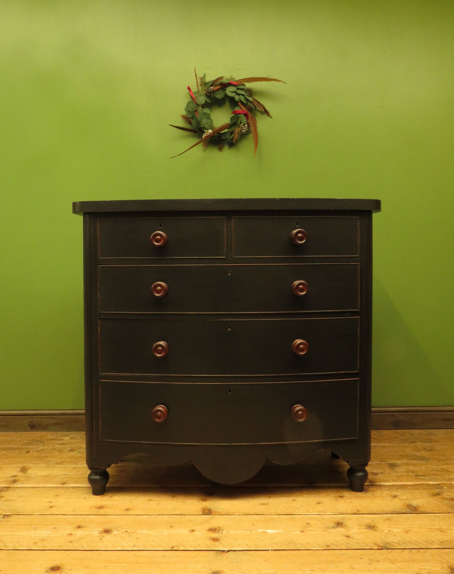 Antique Black Bow Chest of Drawers