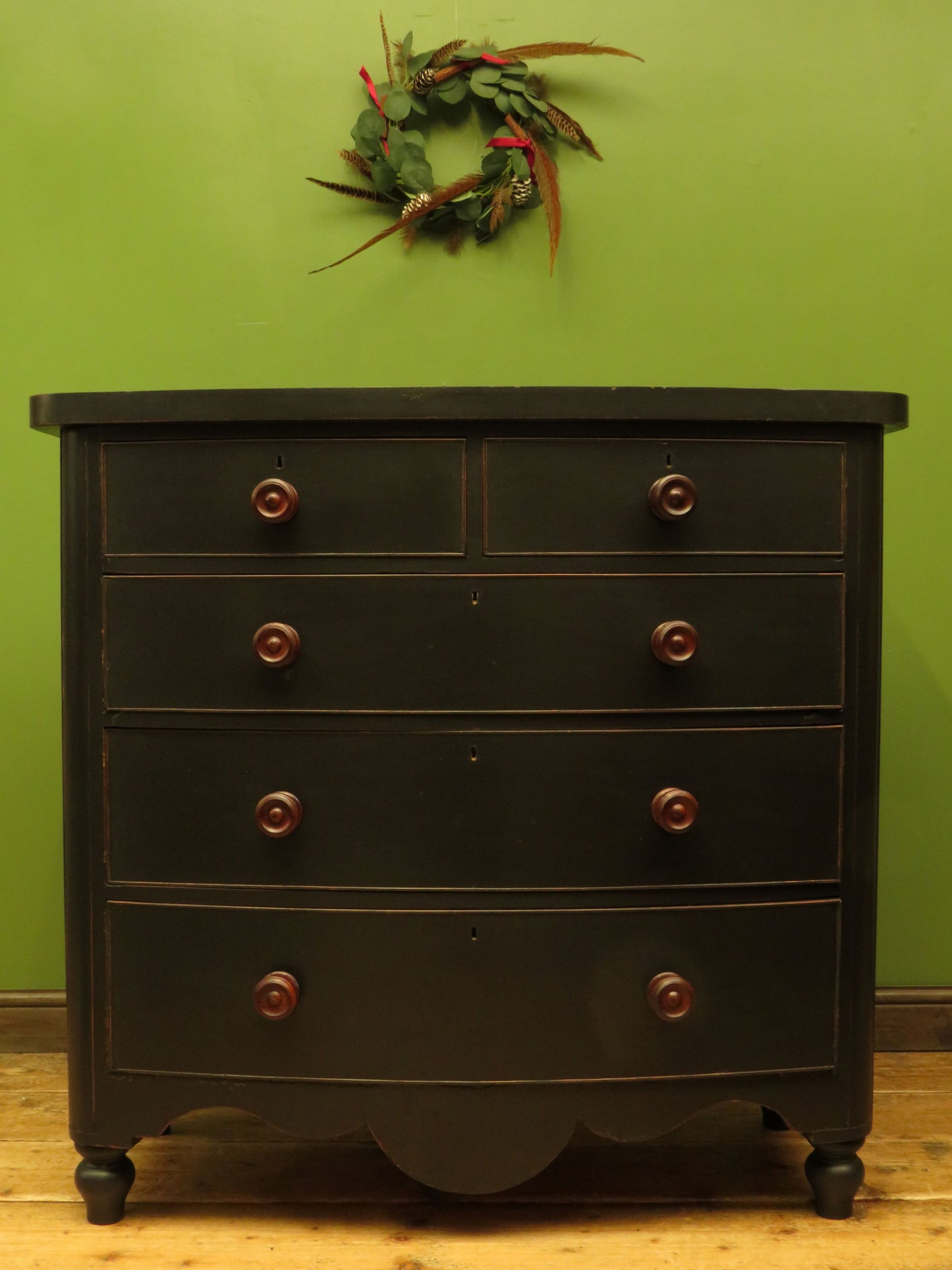 Antique Black Bow Chest of Drawers