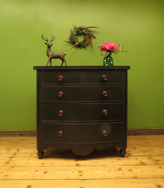 Antique Black Bow Chest of Drawers