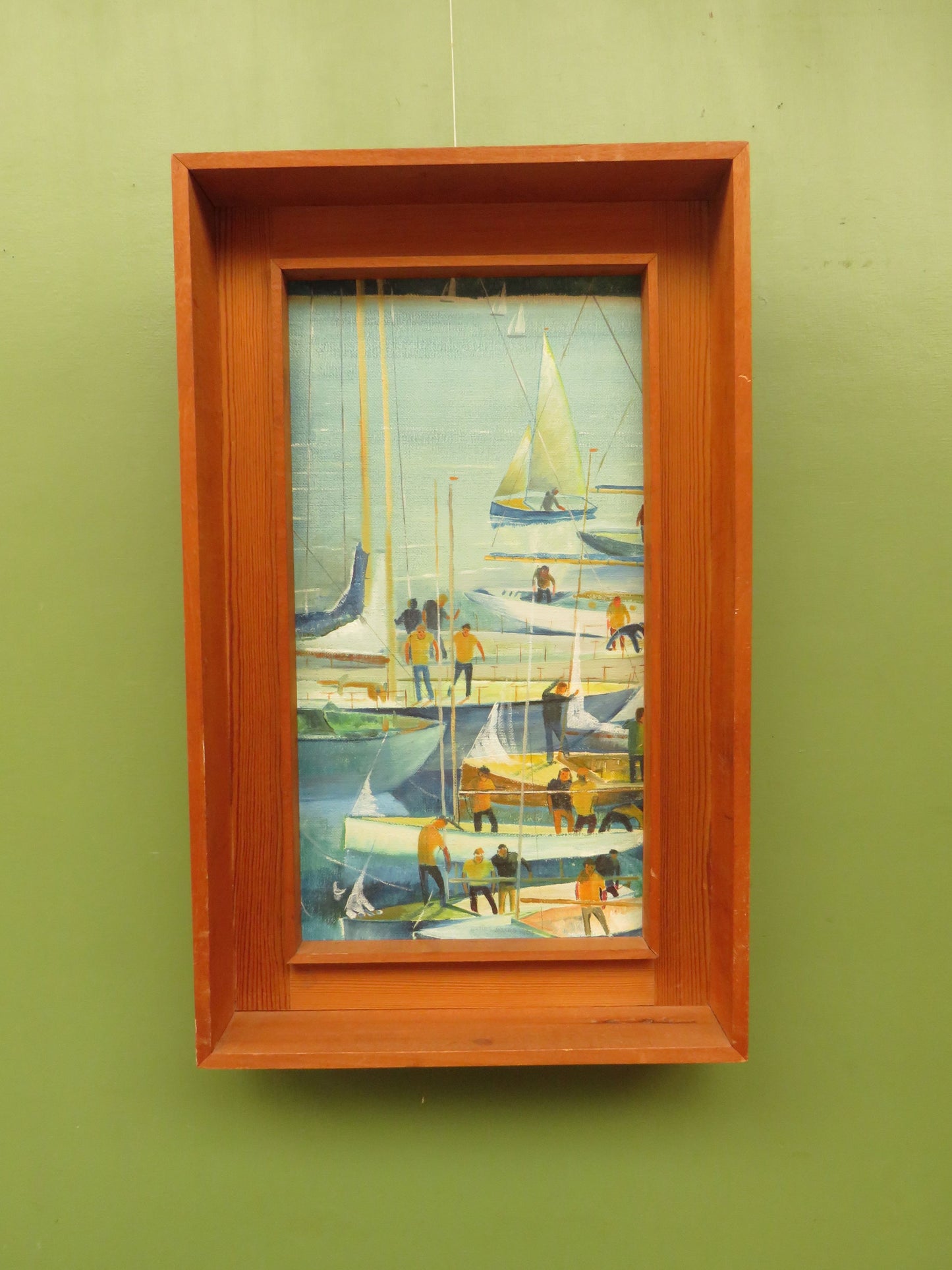 Vintage Nautical Framed Oil Painting by Plymouth artist C. Rex-James, 1964