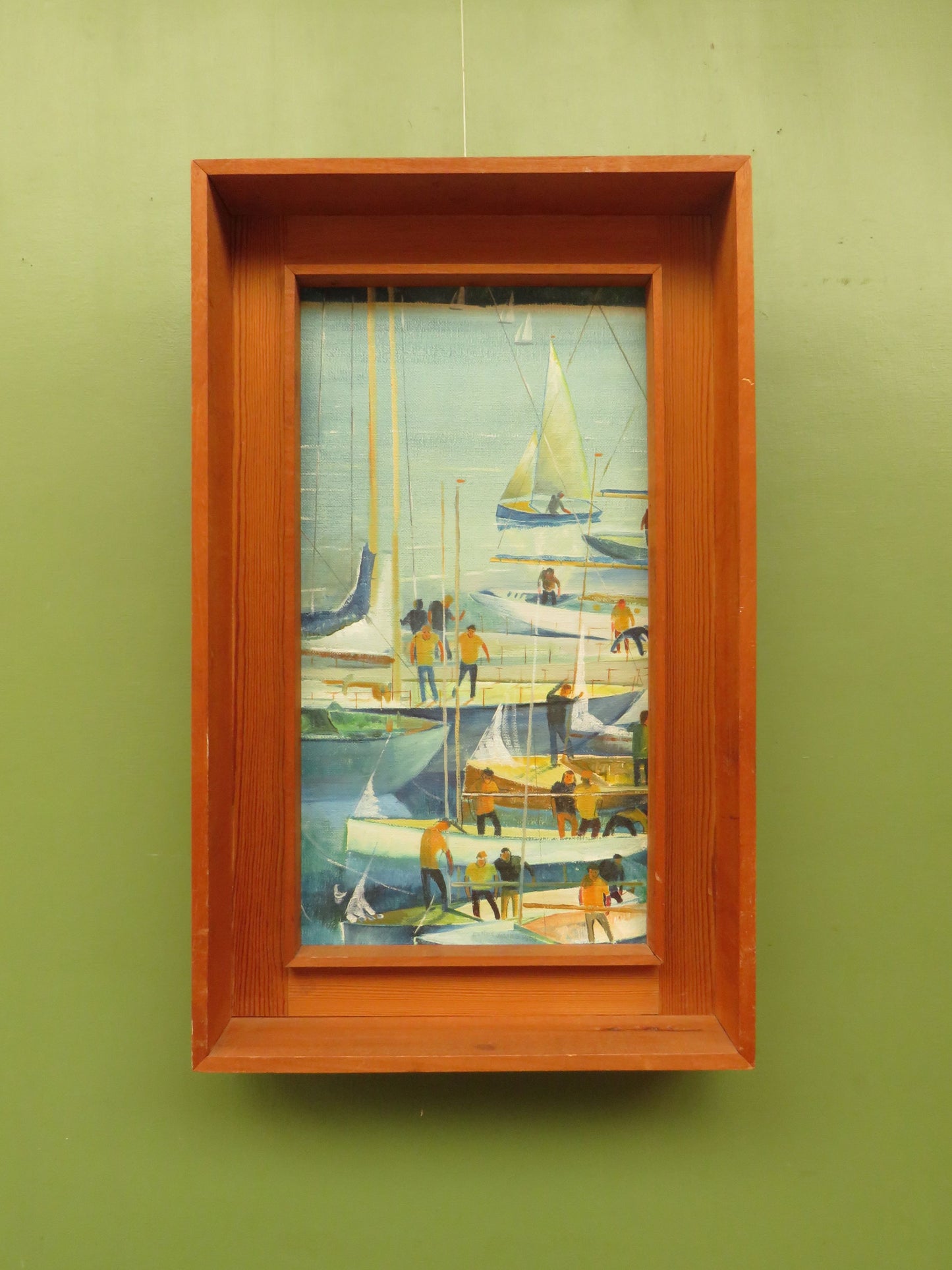 Vintage Nautical Framed Oil Painting by Plymouth artist C. Rex-James, 1964