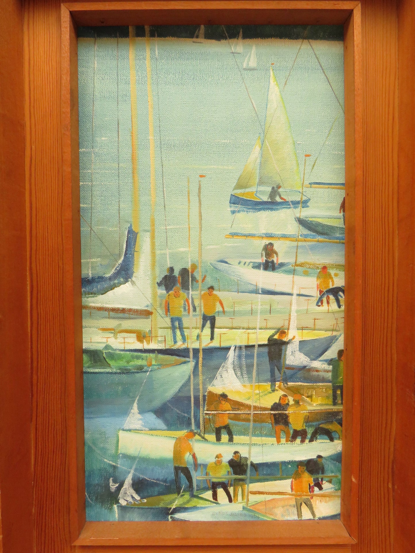 Vintage Nautical Framed Oil Painting by Plymouth artist C. Rex-James, 1964