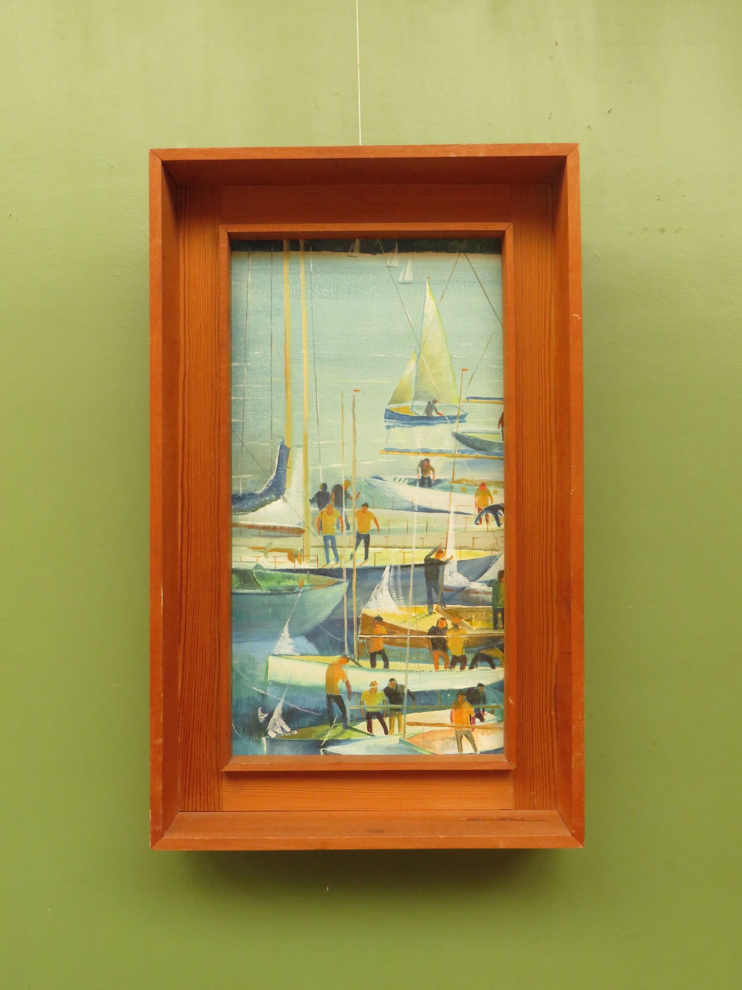 Vintage Nautical Framed Oil Painting by Plymouth artist C. Rex-James, 1964