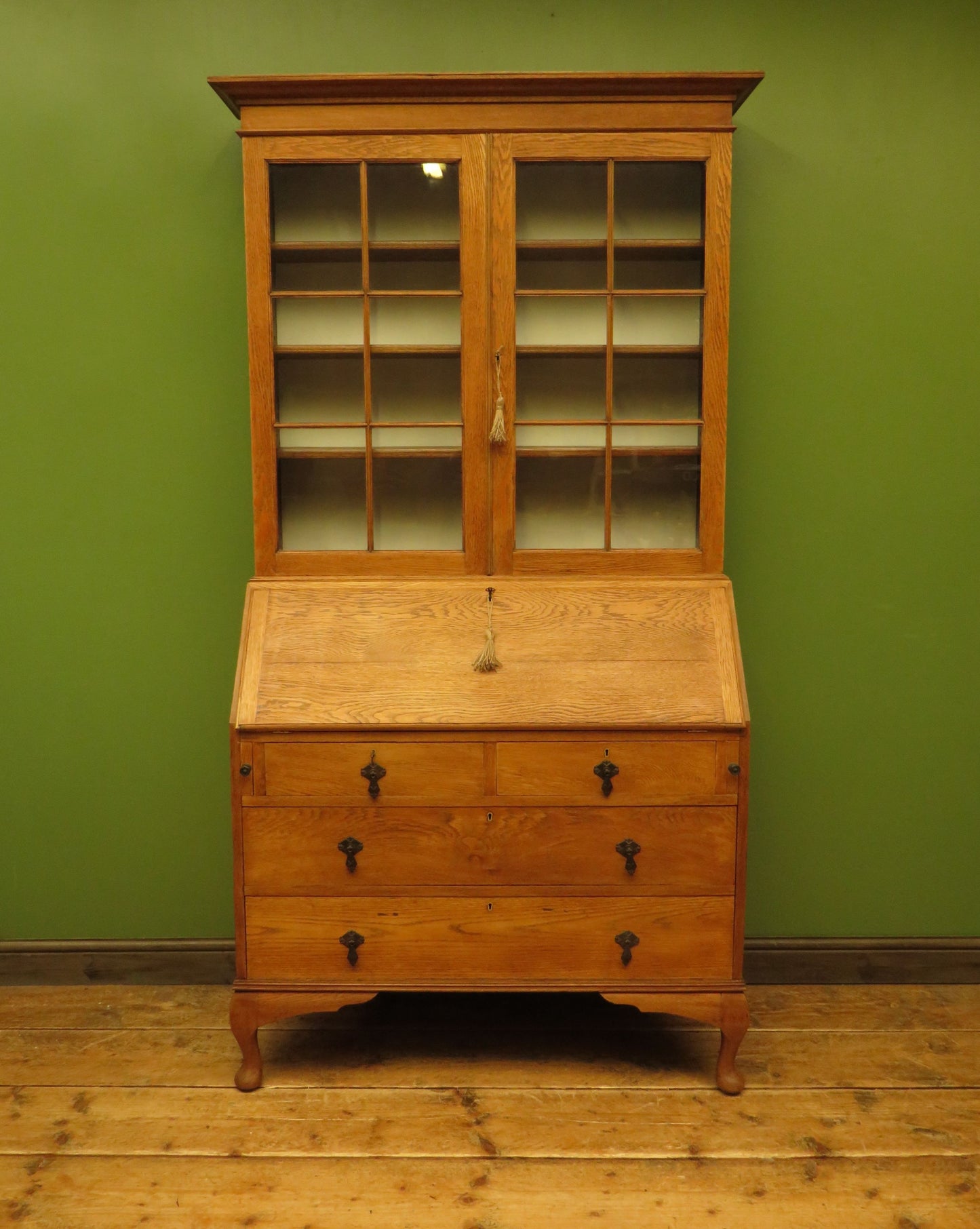 Restored Antique Oak Bureau Bookcase
