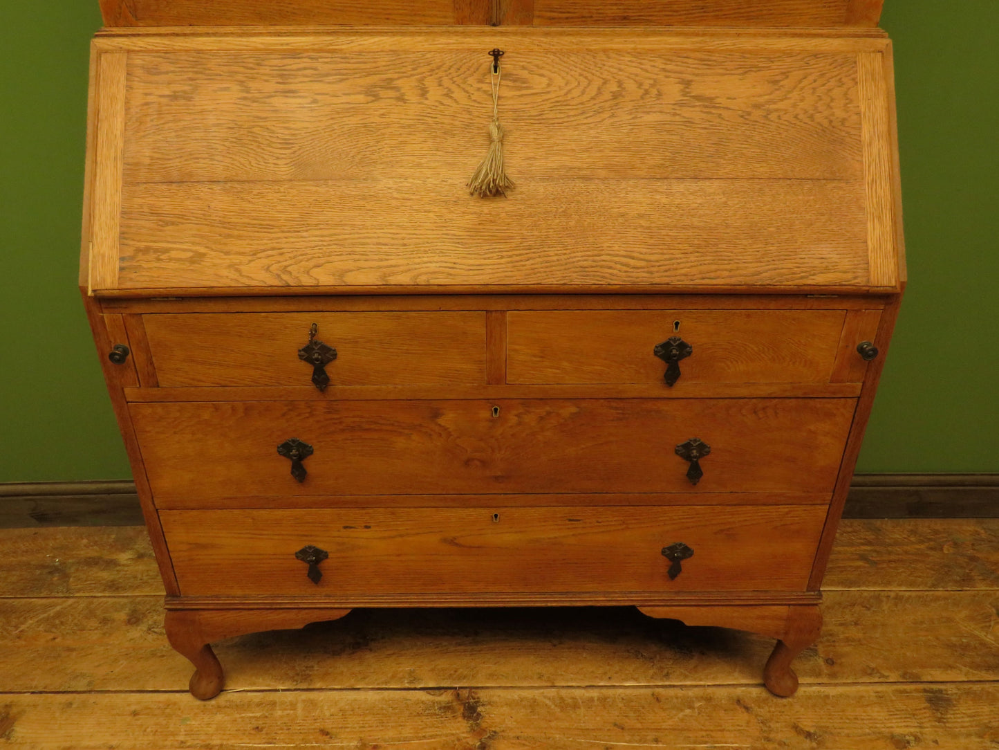 Restored Antique Oak Bureau Bookcase