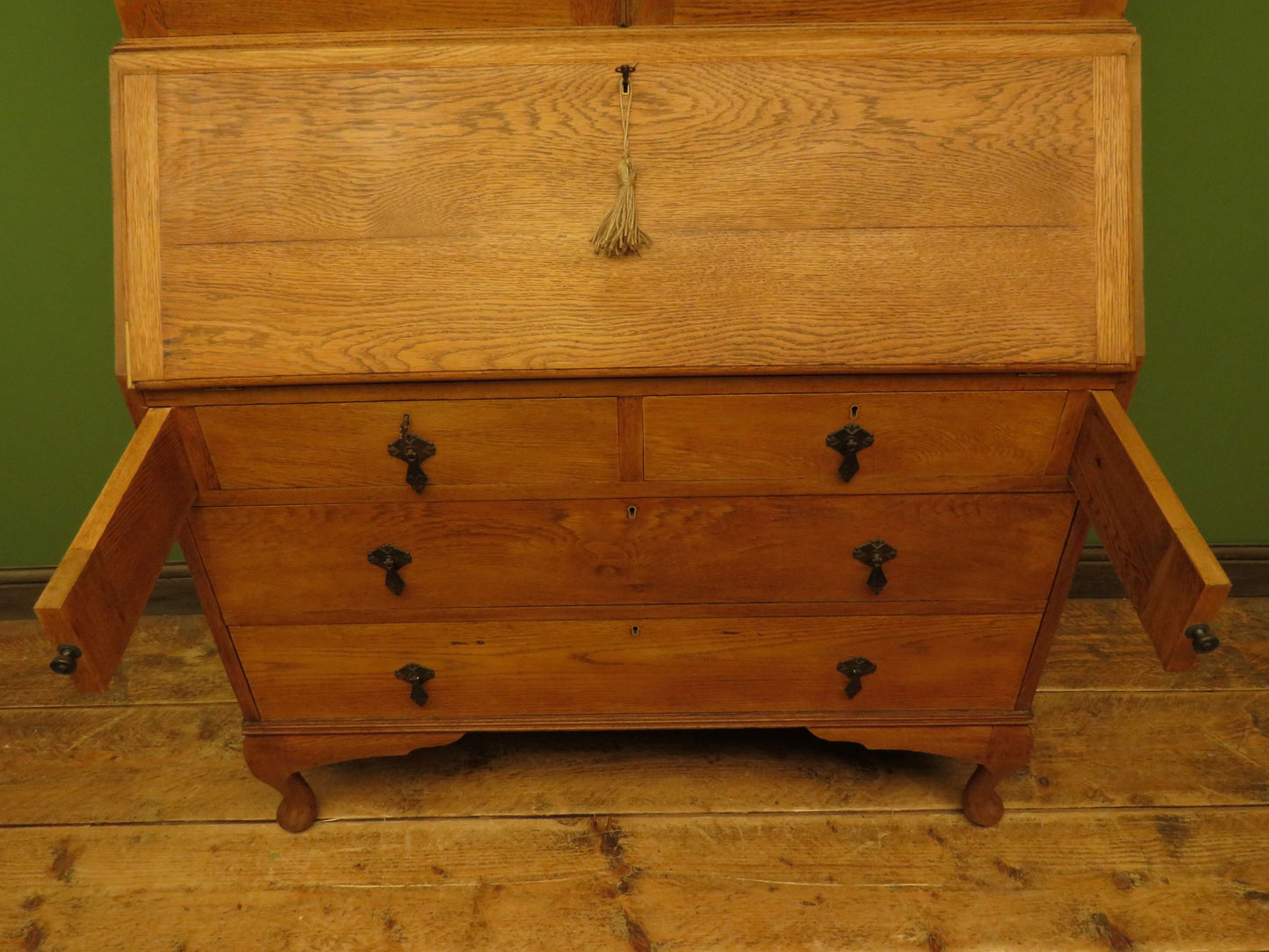 Restored Antique Oak Bureau Bookcase