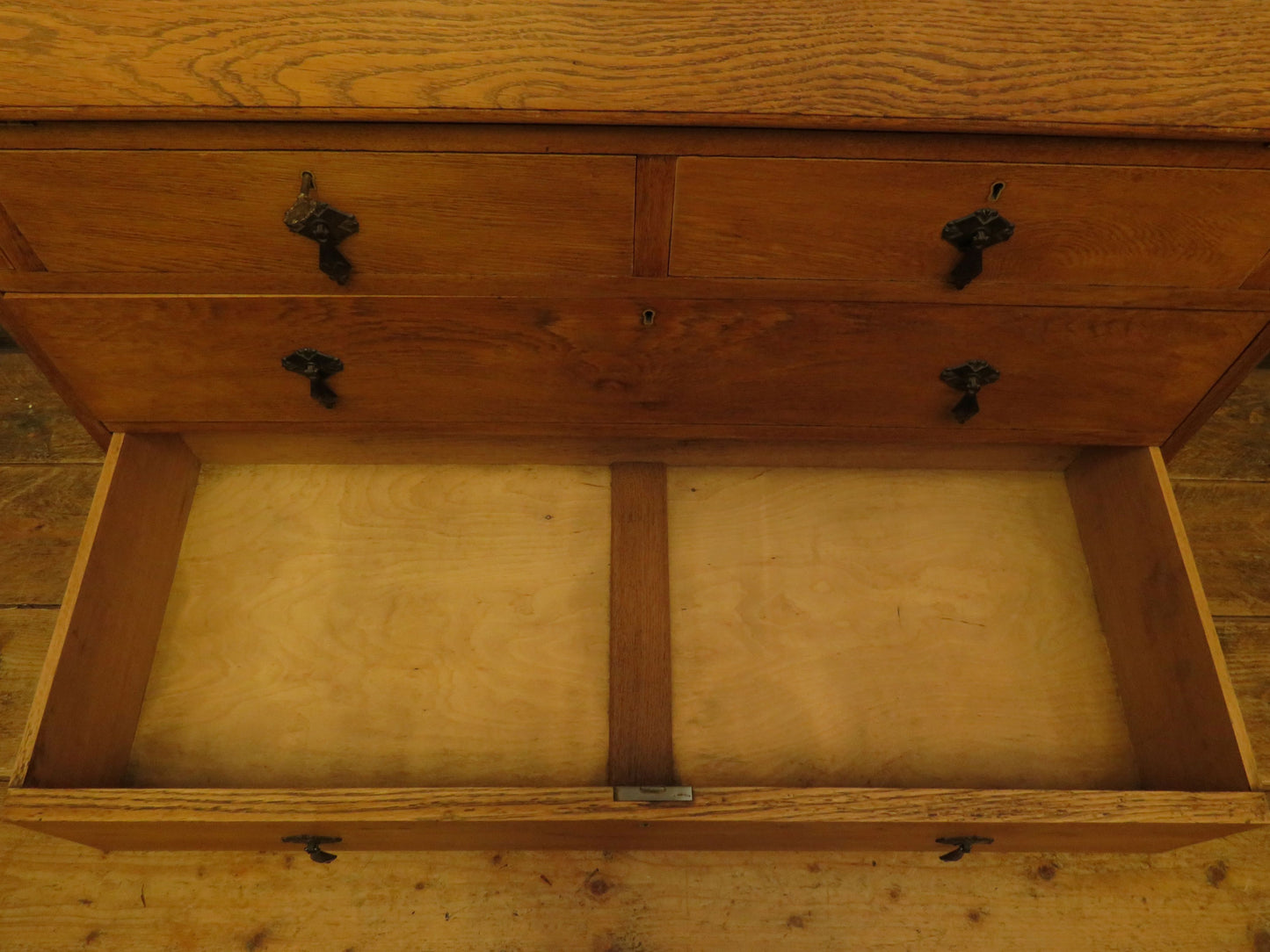 Restored Antique Oak Bureau Bookcase