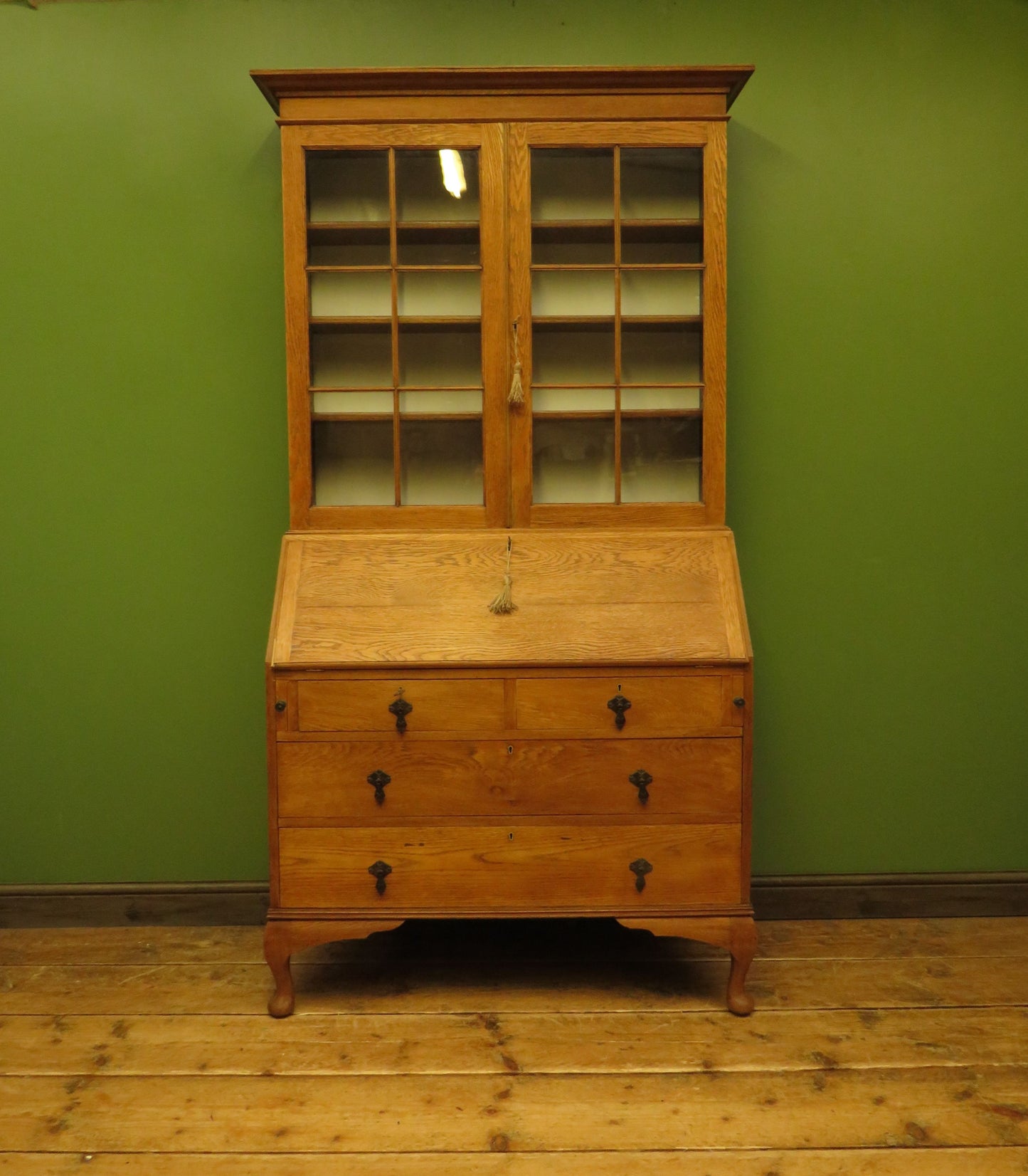 Restored Antique Oak Bureau Bookcase