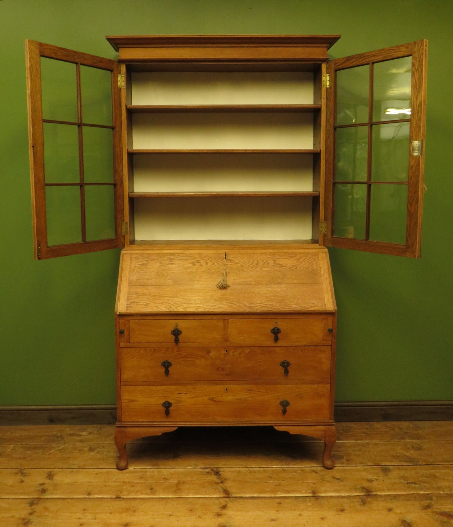 Restored Antique Oak Bureau Bookcase
