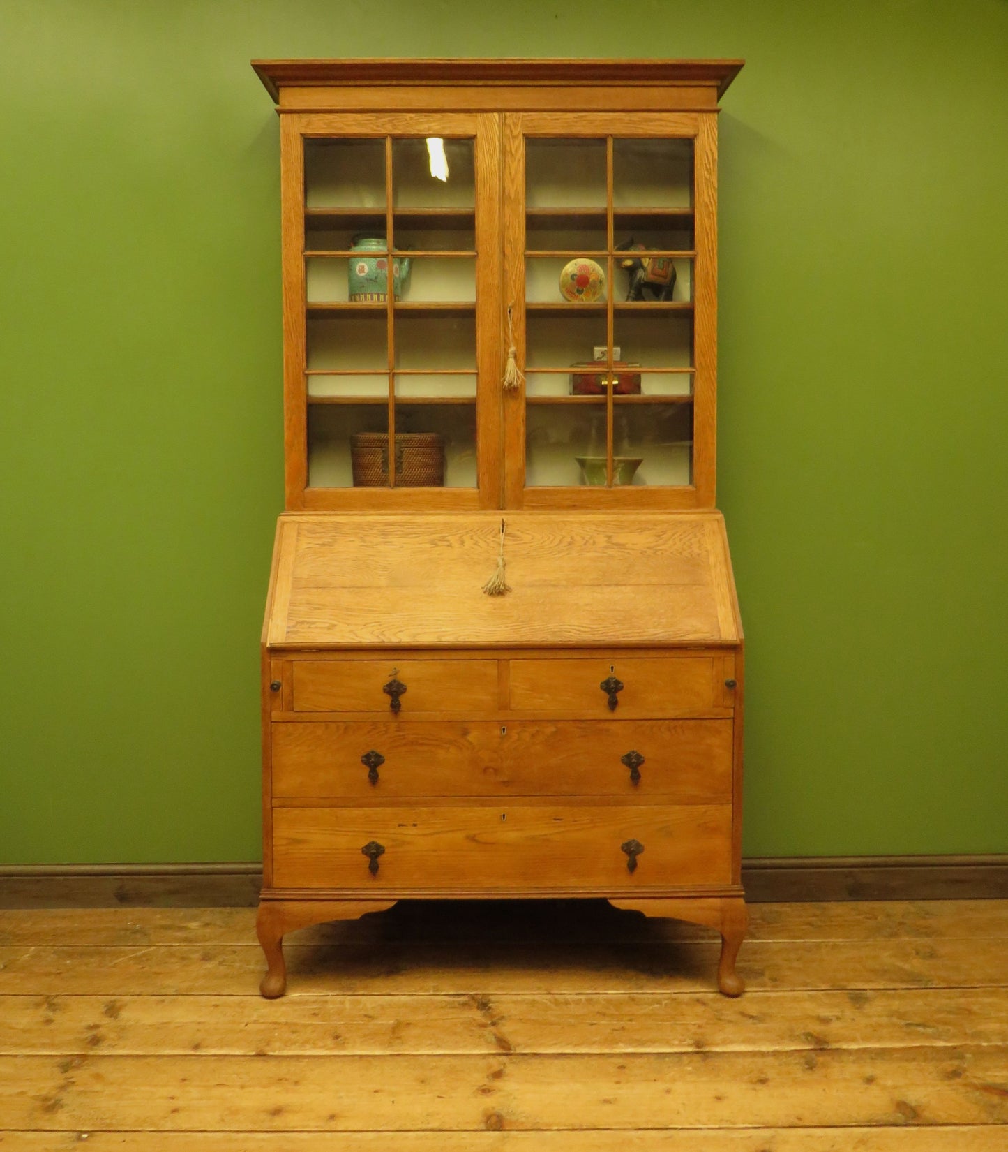 Restored Antique Oak Bureau Bookcase