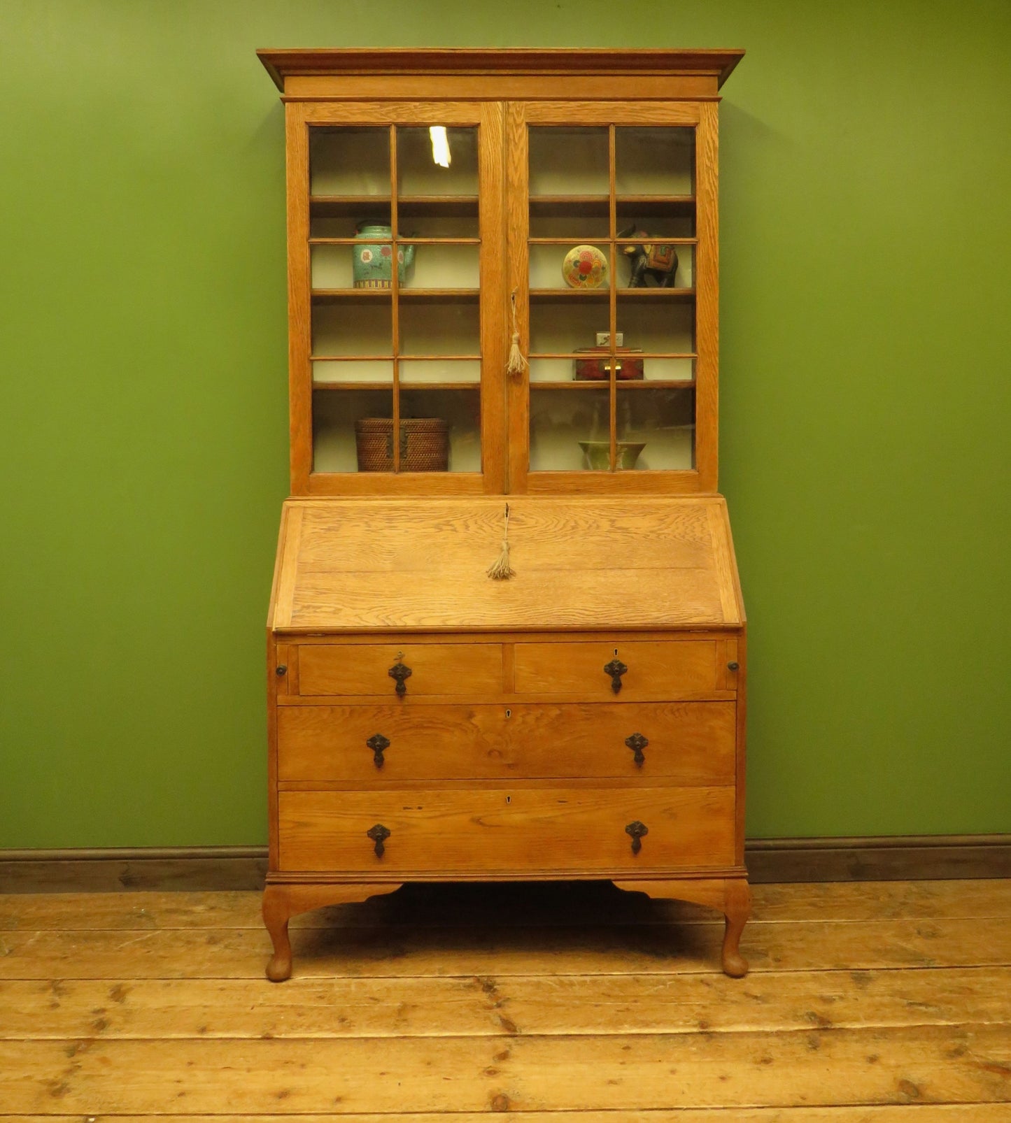 Restored Antique Oak Bureau Bookcase
