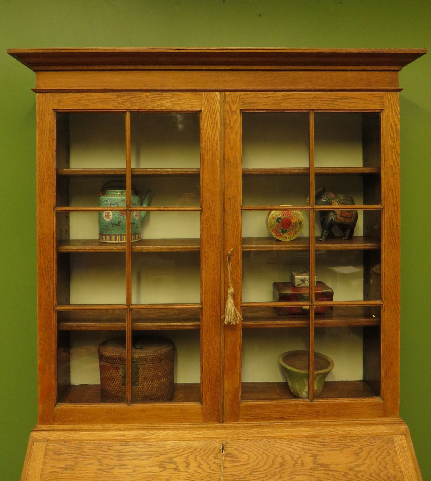 Restored Antique Oak Bureau Bookcase