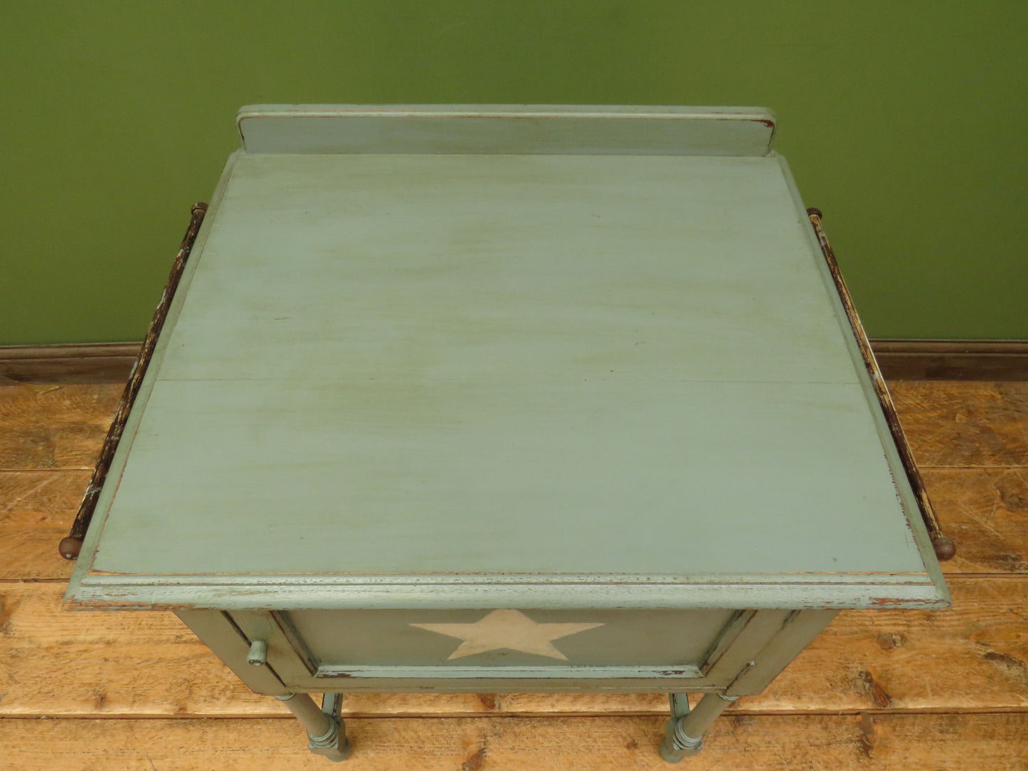 Small Blue Washstand Cupboard with Star Design