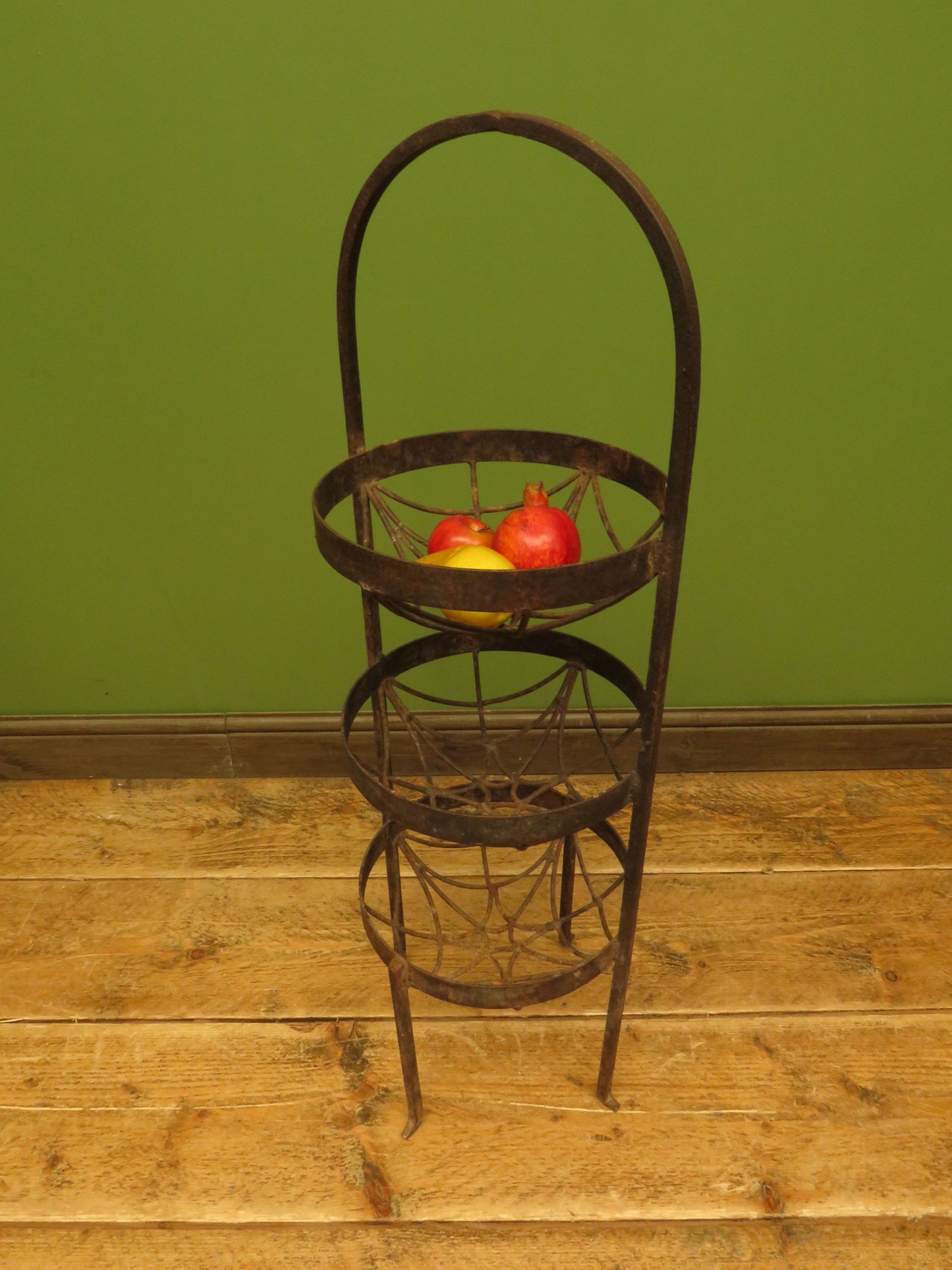 Antique Wrought Iron Three Tier Vegetable Stand