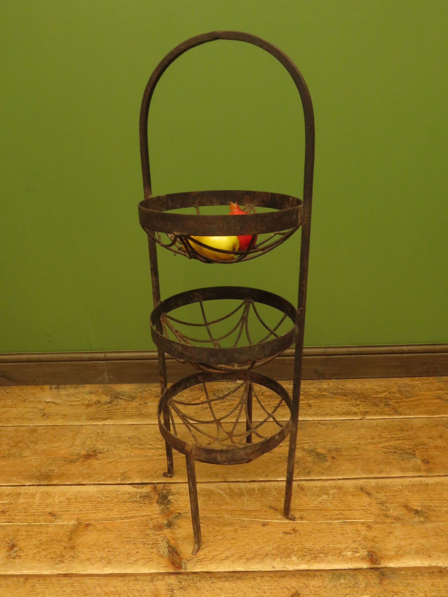 Antique Wrought Iron Three Tier Vegetable Stand