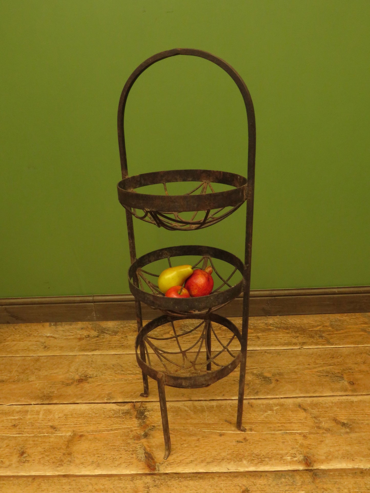 Antique Wrought Iron Three Tier Vegetable Stand