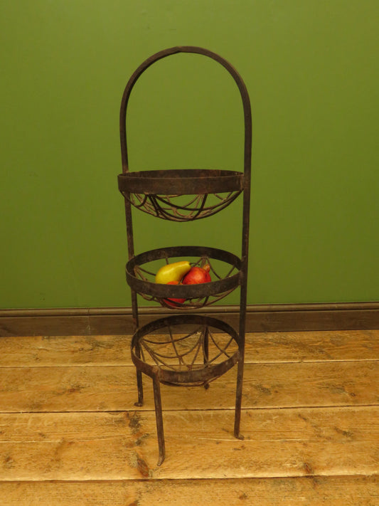 Antique Wrought Iron Three Tier Vegetable Stand