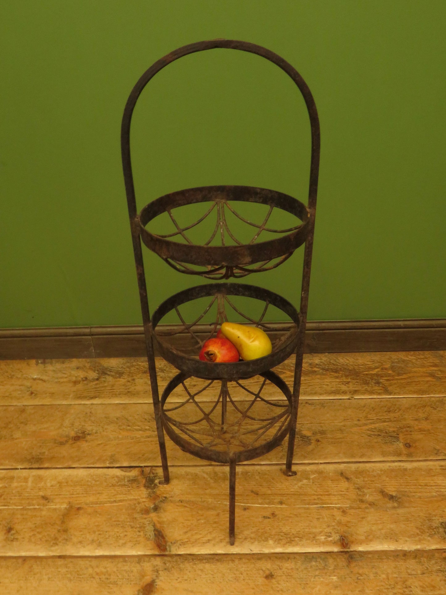 Antique Wrought Iron Three Tier Vegetable Stand