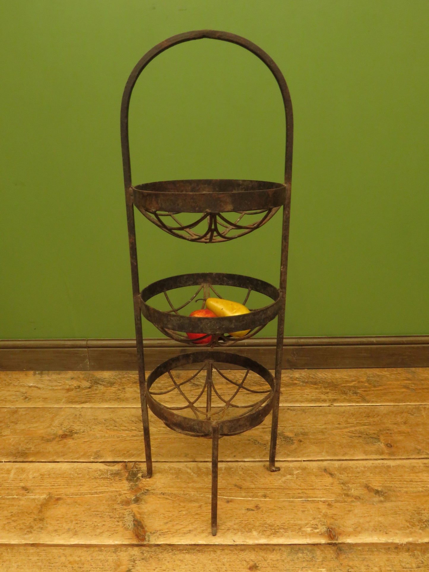 Antique Wrought Iron Three Tier Vegetable Stand