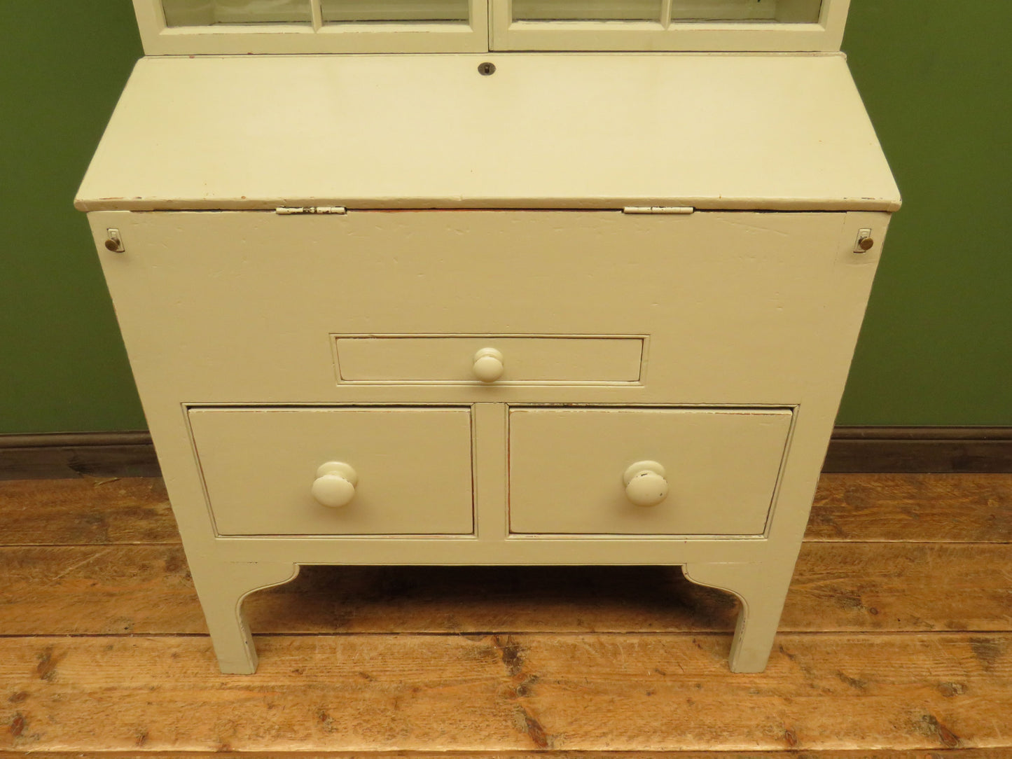 Country Shabby Chic Bureau Bookcase with Glazed Top