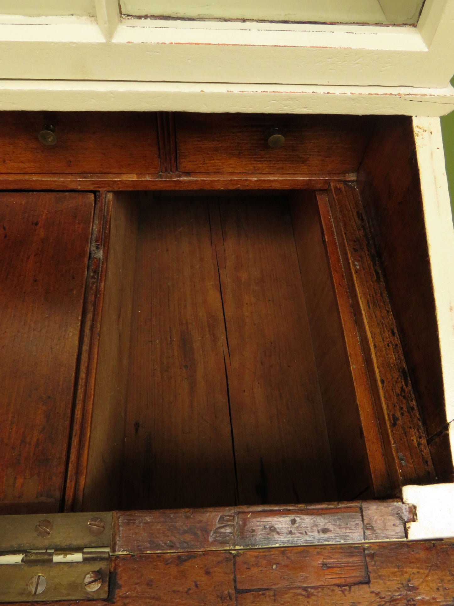 Country Shabby Chic Bureau Bookcase with Glazed Top