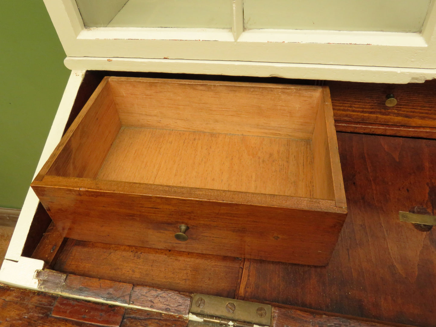 Country Shabby Chic Bureau Bookcase with Glazed Top