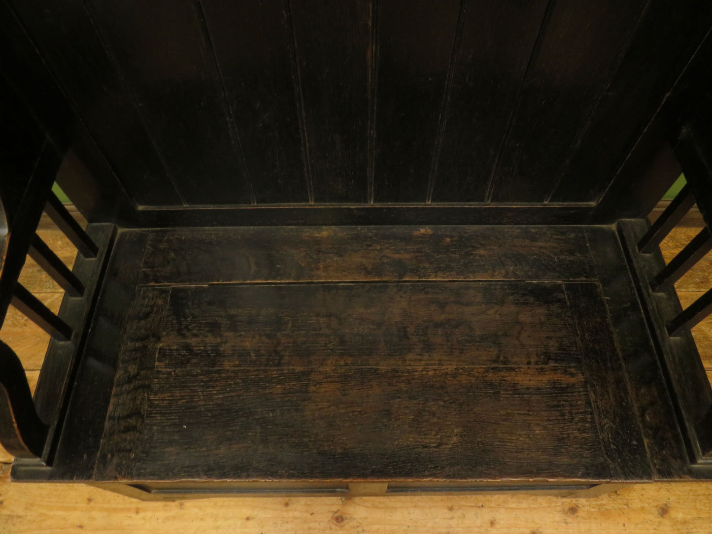 Arts and Crafts Oak Tavern Bench with Locker seat