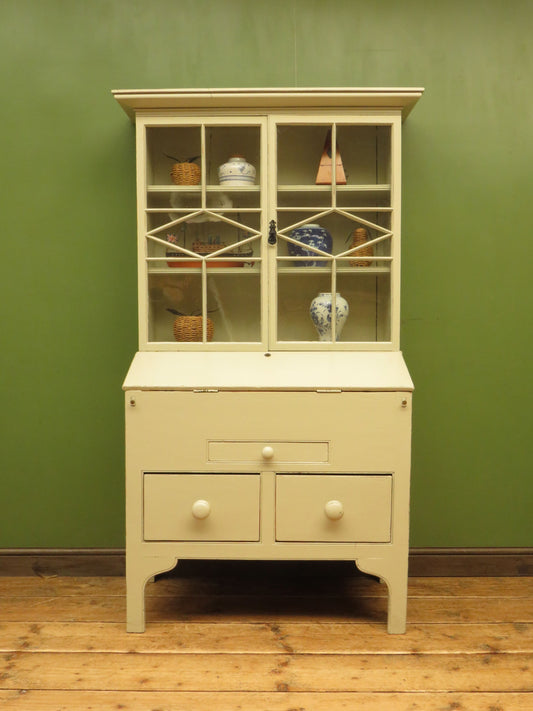 Country Shabby Chic Bureau Bookcase with Glazed Top