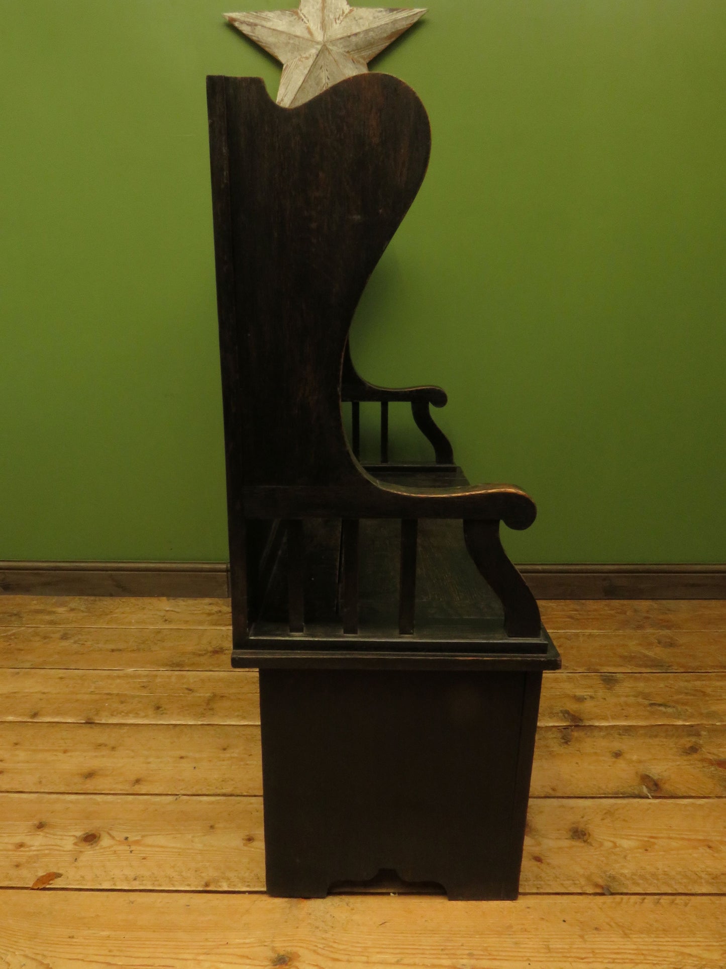 Arts and Crafts Oak Tavern Bench with Locker seat