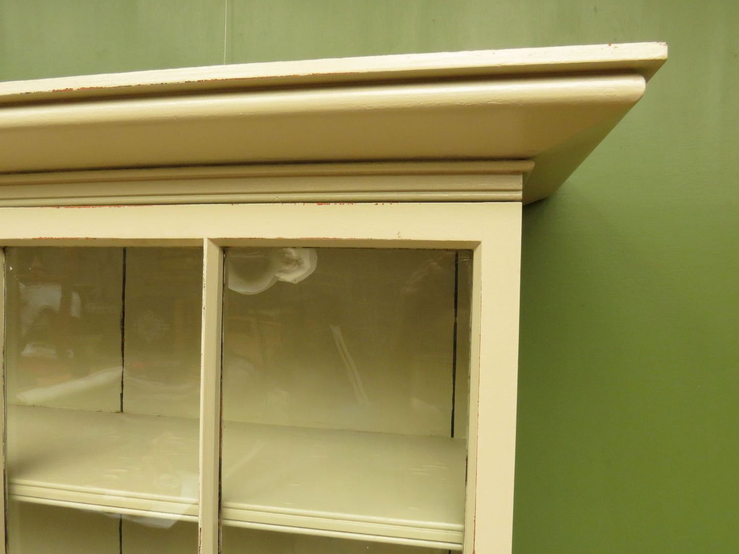 Country Shabby Chic Bureau Bookcase with Glazed Top