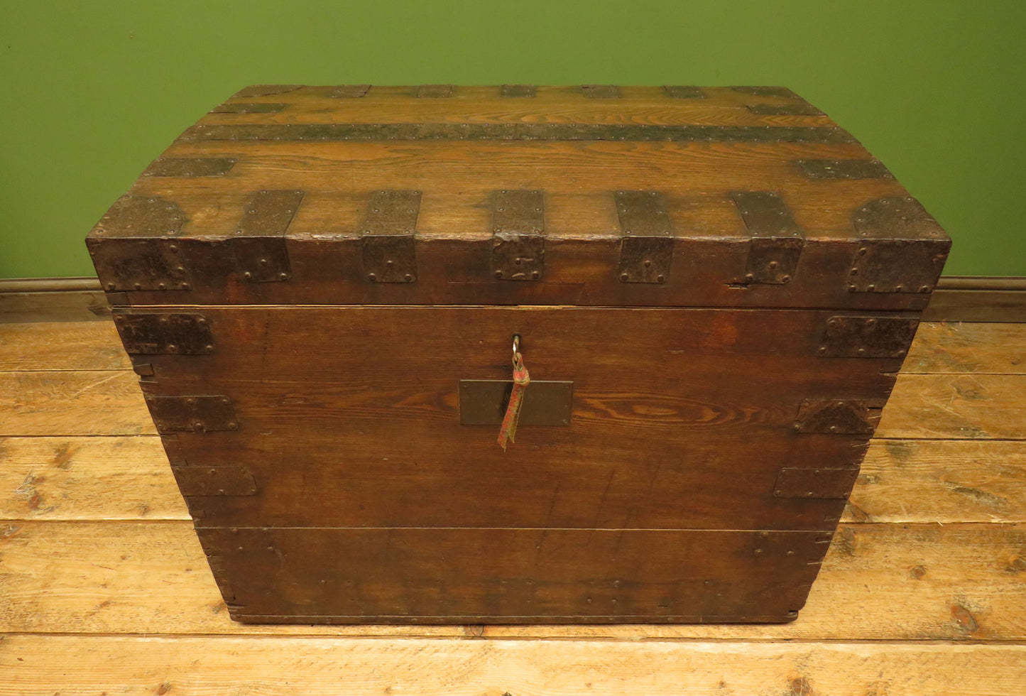 English Antique Oak Silver Chest, property of Lady Maxwell of Calderwood