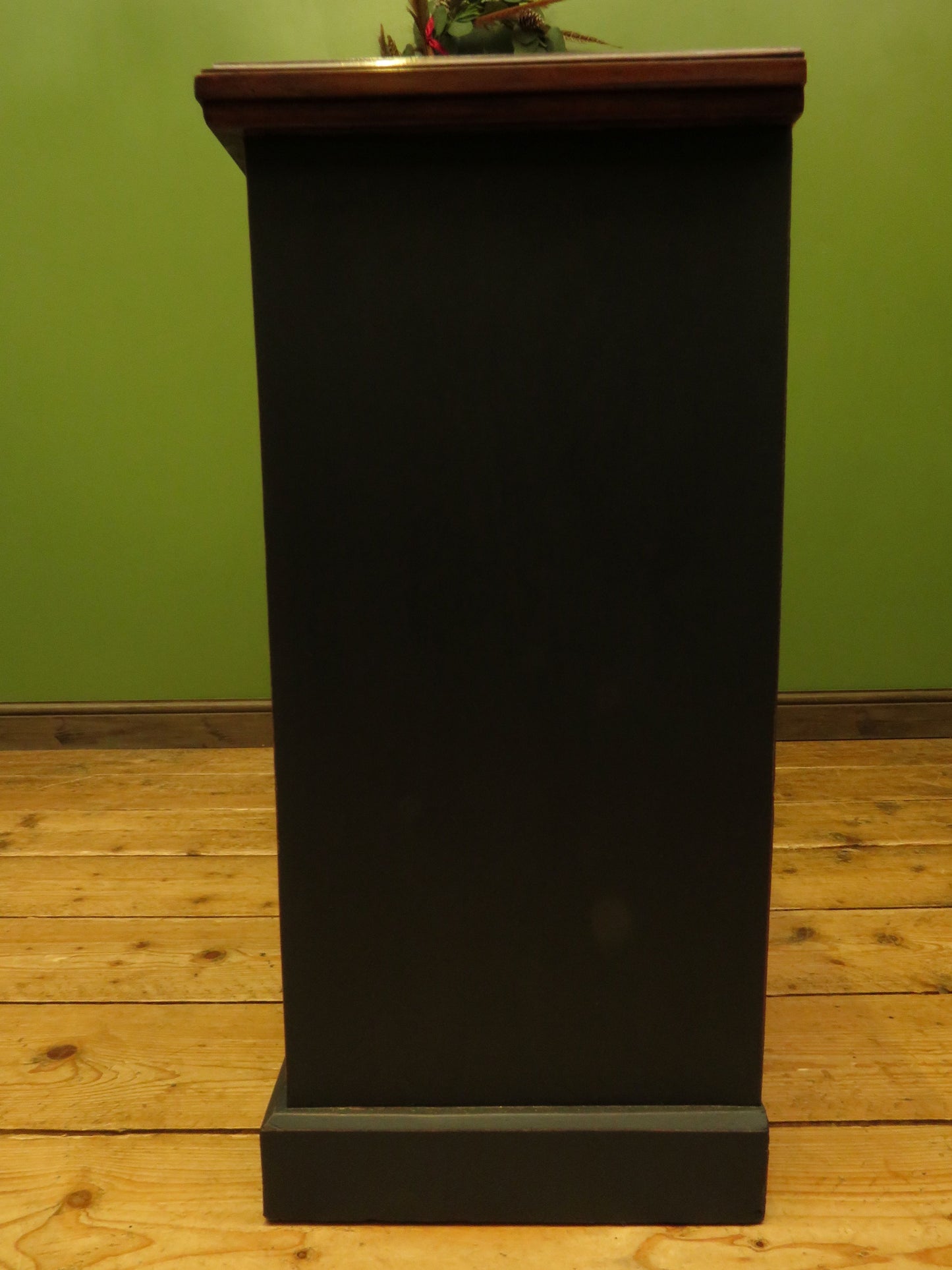 Antique Black Painted Sideboard with polished top