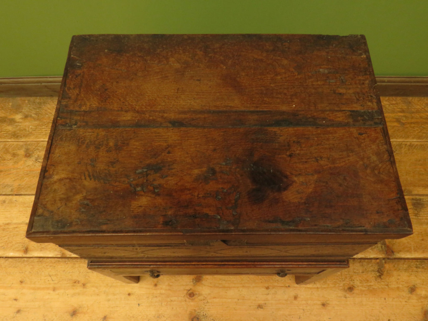 Antique Oak Bible Box and stand