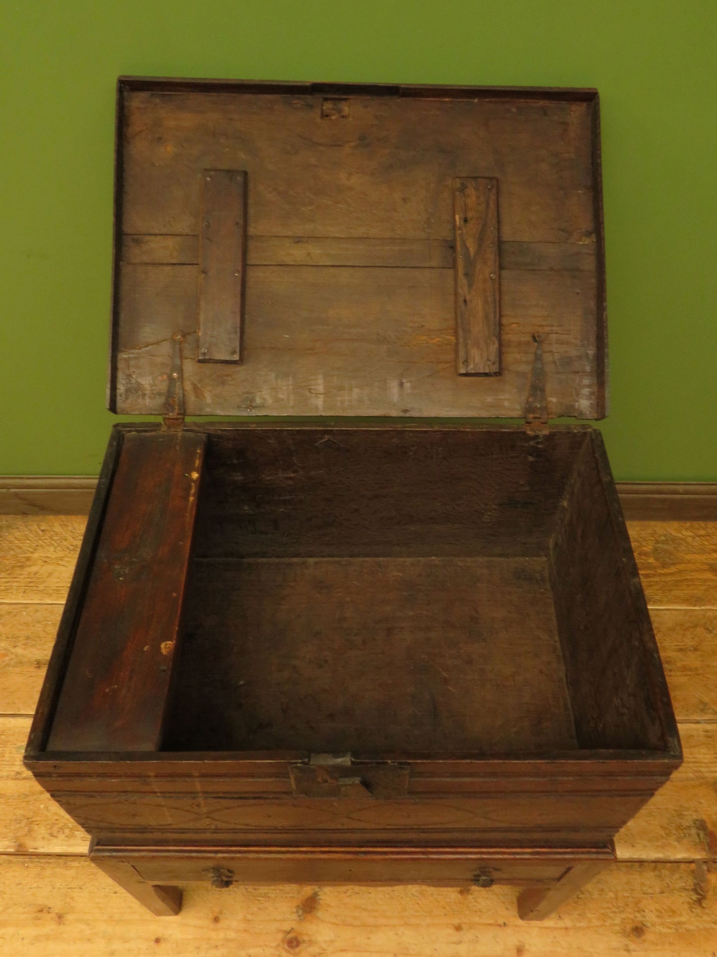 Antique Oak Bible Box and stand