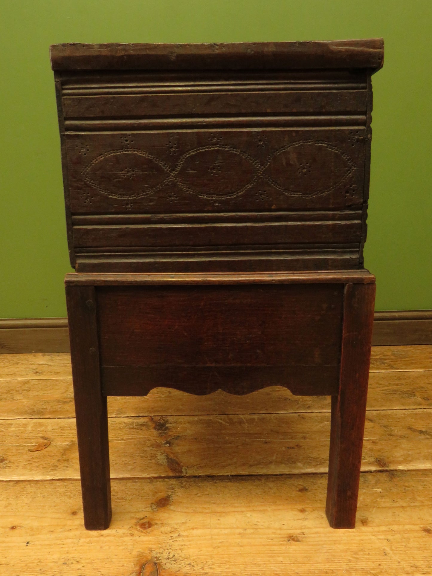 Antique Oak Bible Box and stand
