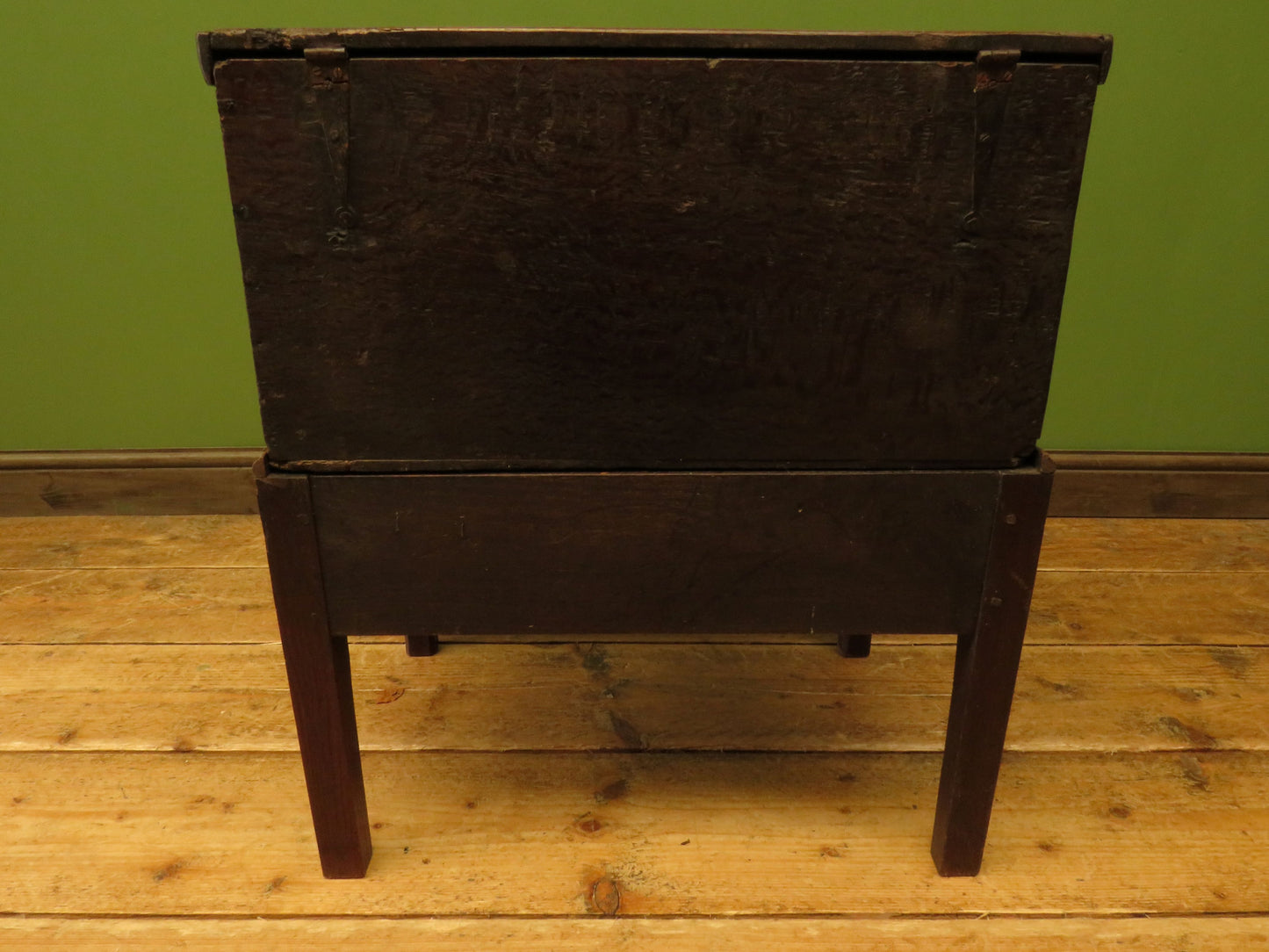 Antique Oak Bible Box and stand