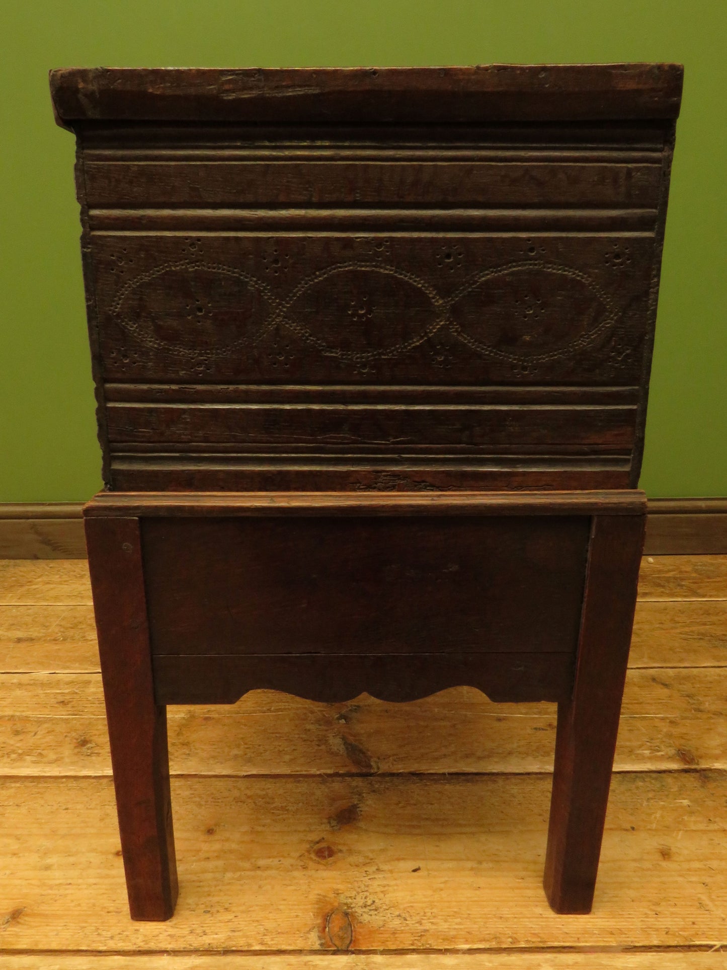 Antique Oak Bible Box and stand