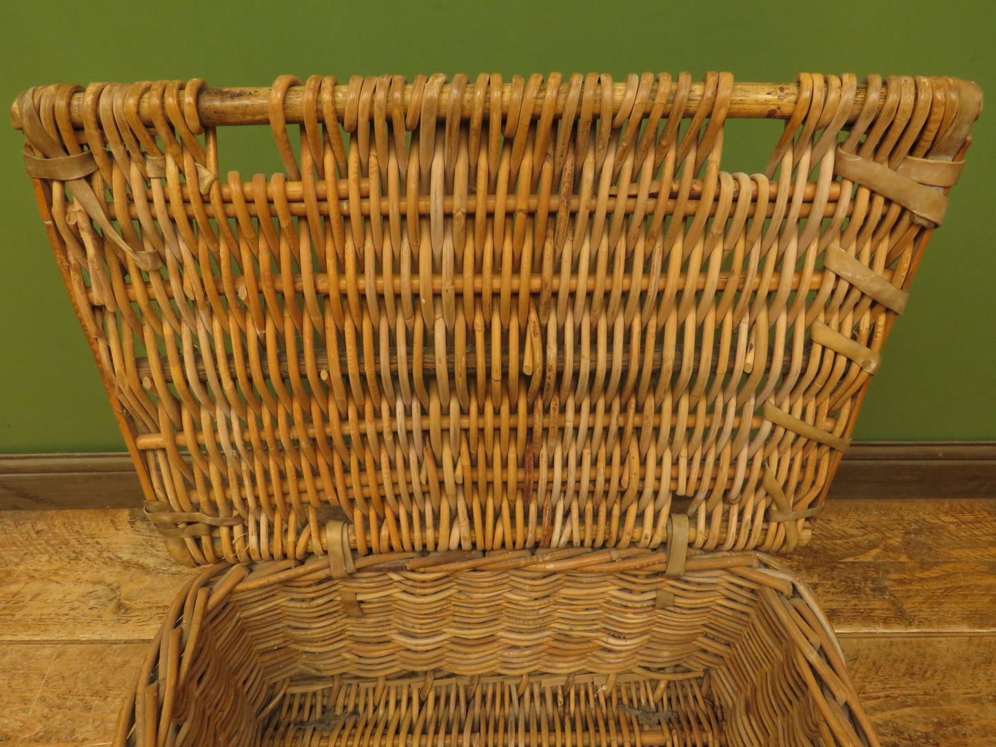 Antique Wicker Laundry Storage Basket