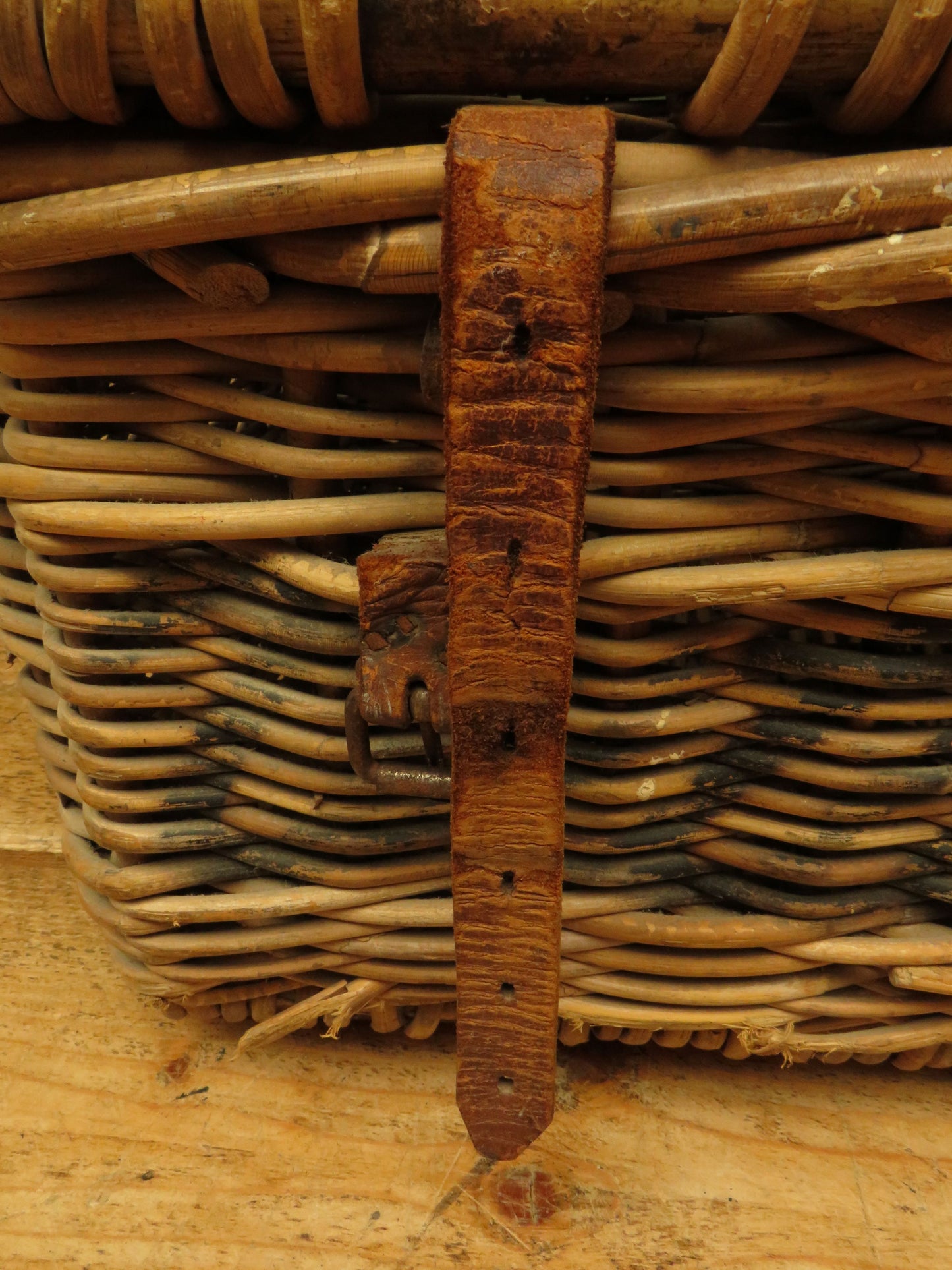 Antique Wicker Laundry Storage Basket