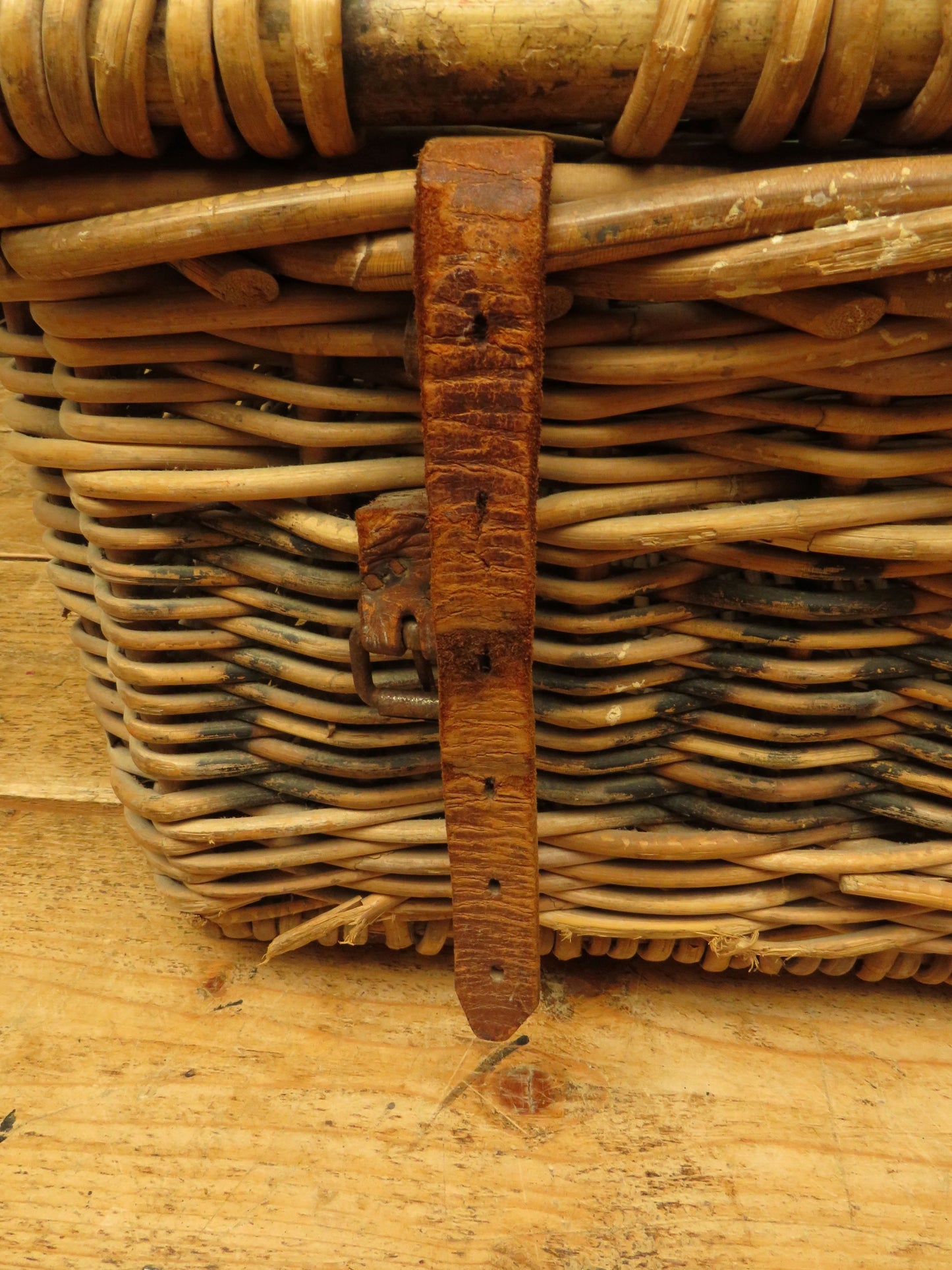 Antique Wicker Laundry Storage Basket