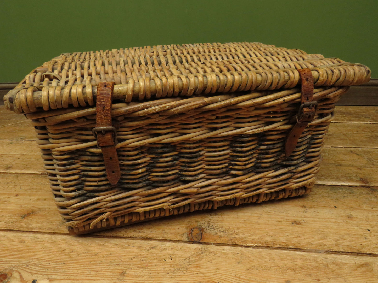 Antique Wicker Laundry Storage Basket