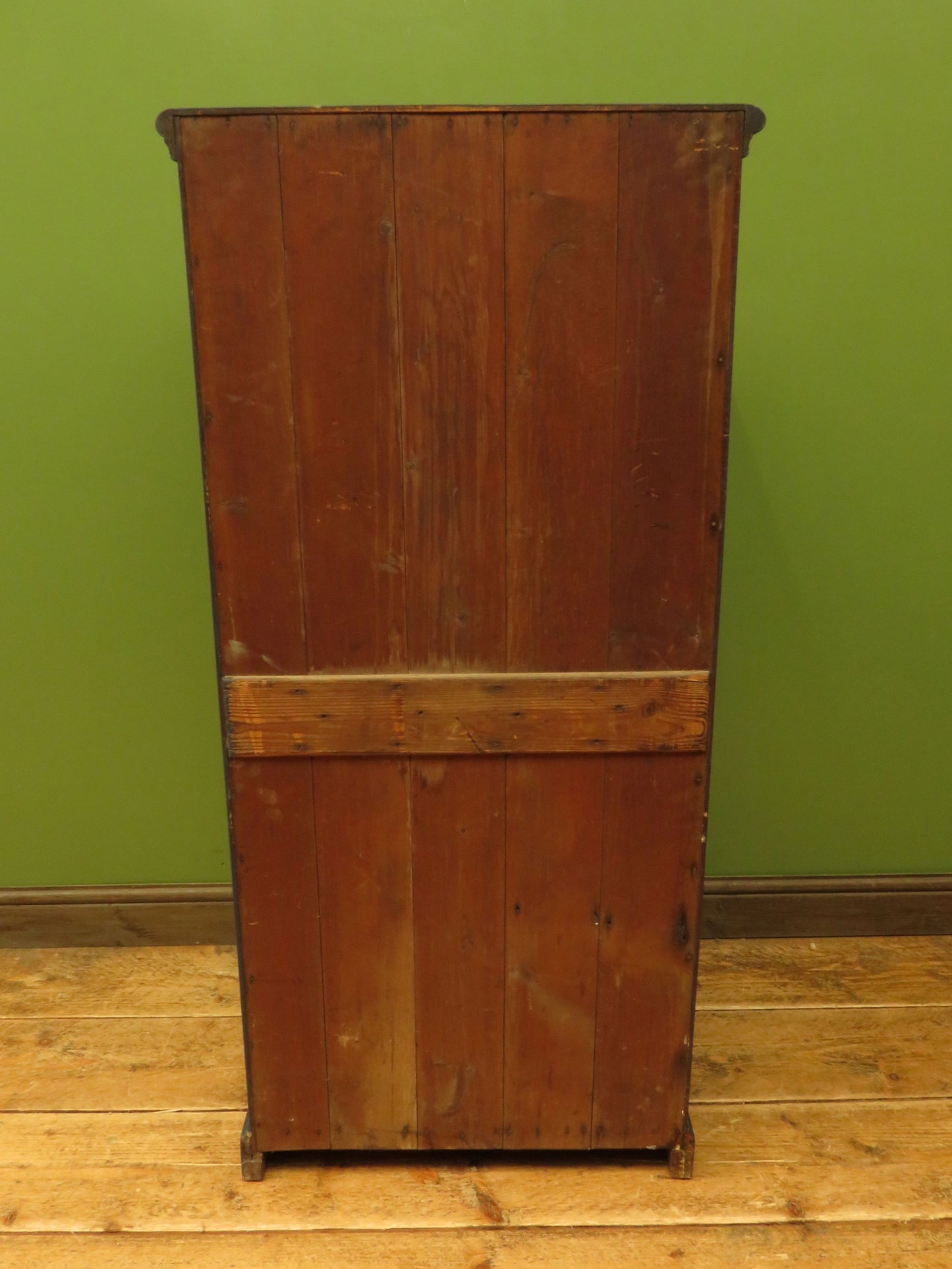 Narrow Black Cupboard with Geometric patterned door