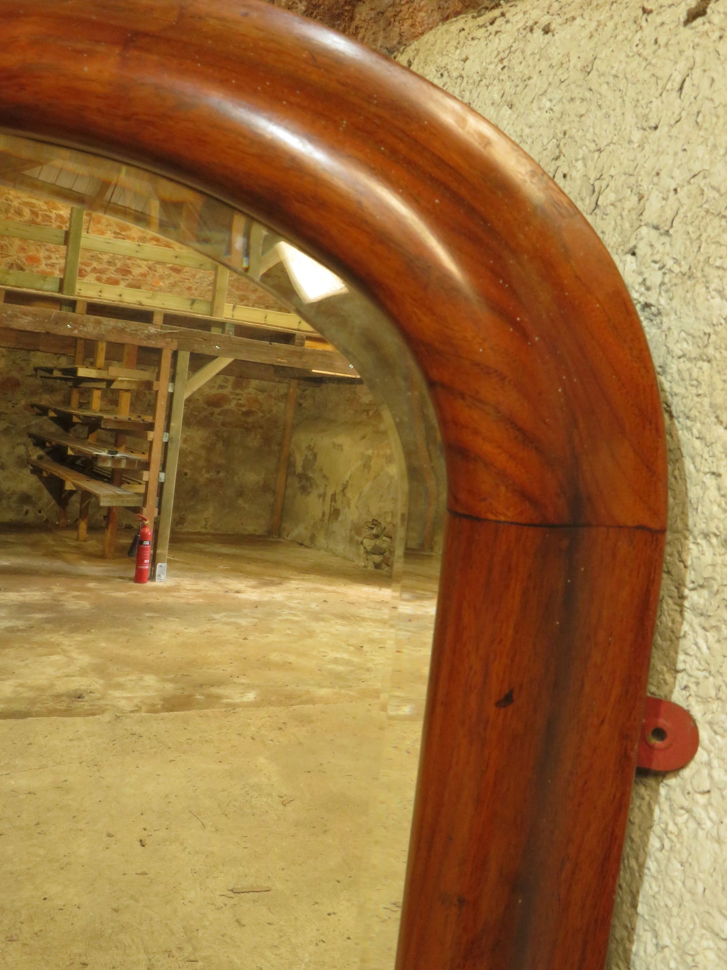 Large Mahogany Arched Victorian Overmantle Mirror with Original Plate