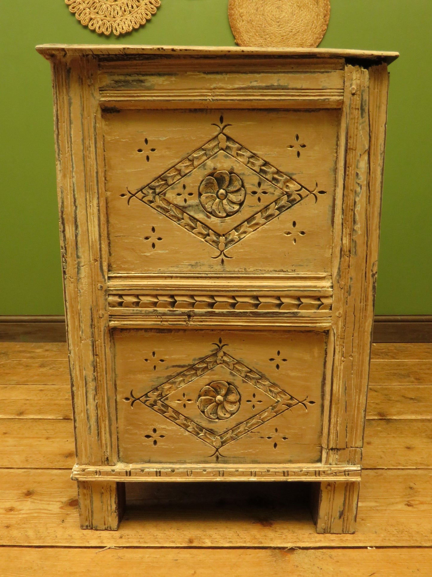 Shabby Chic Sideboard Cupboard with Stencilled Detailing
