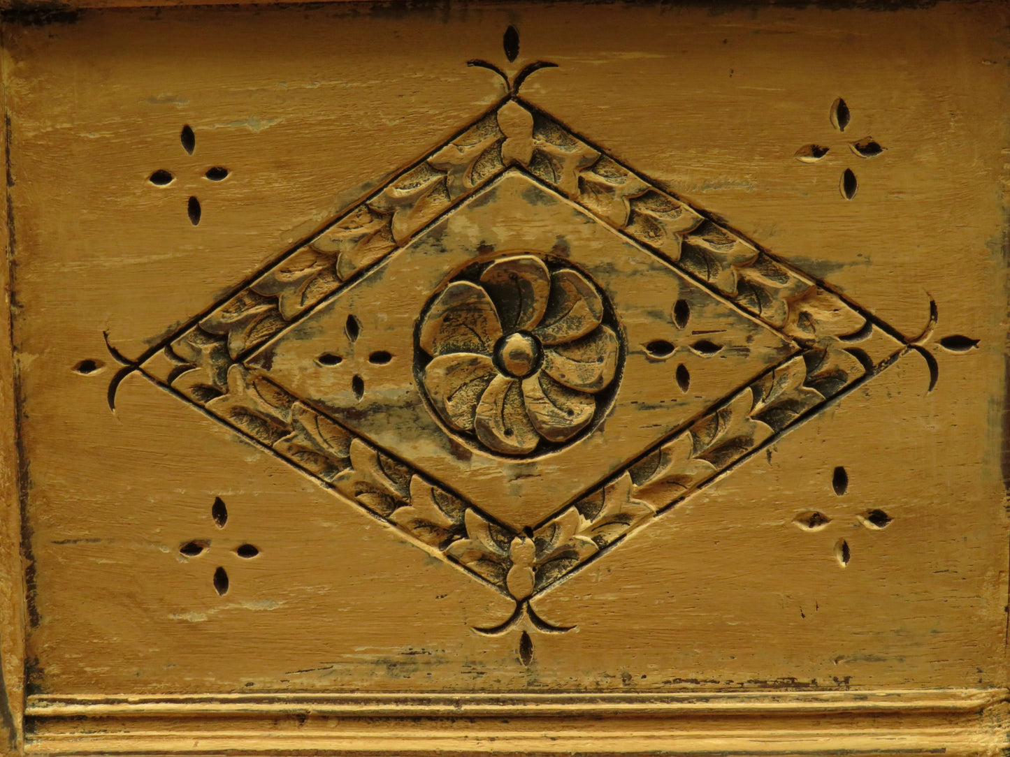 Shabby Chic Sideboard Cupboard with Stencilled Detailing